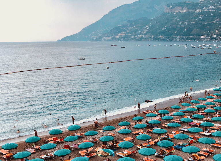 Blauwe vlag strand in Italië